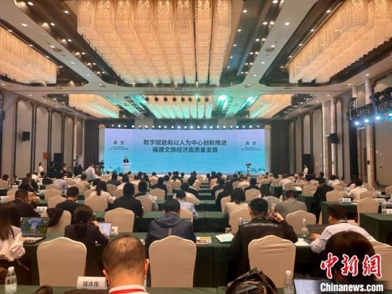 龚克在福建文旅经济发展论坛作主旨演讲。张丽君摄